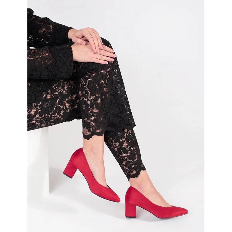 Goodin Röd mocka kvinnors pumpar 2