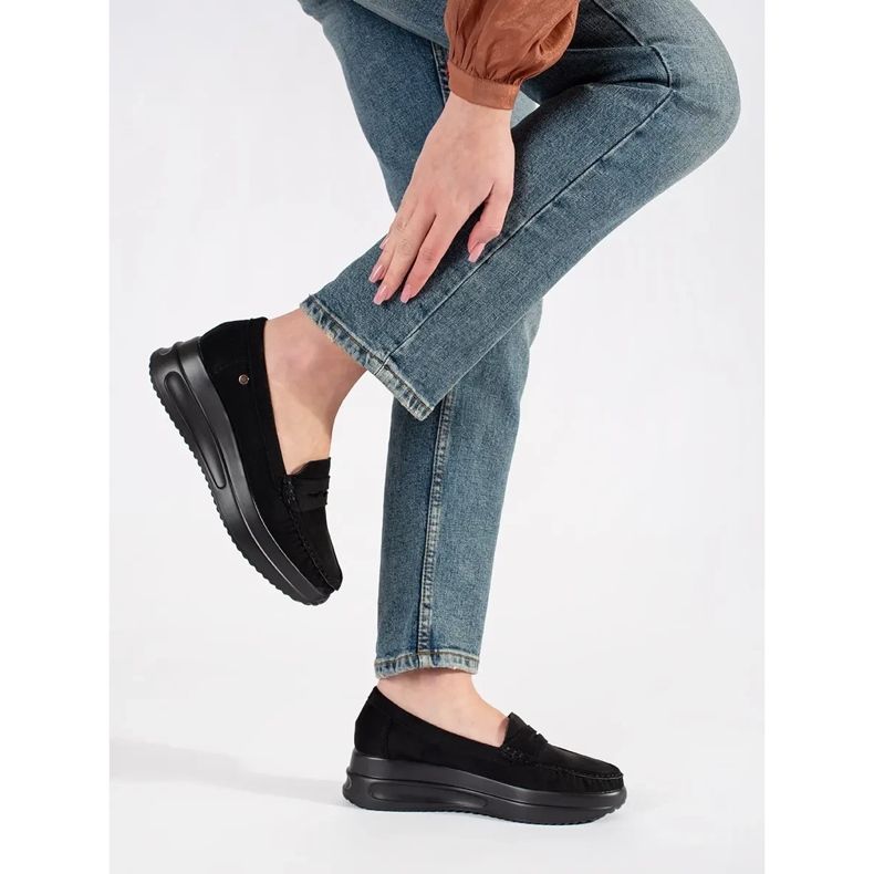 Goodin Suede Loafers på en tjock svart sula 2