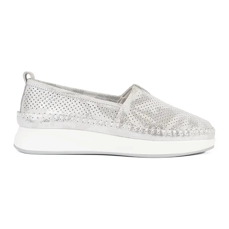 Goodin Silverskor gjorda av naturläder silver- 1