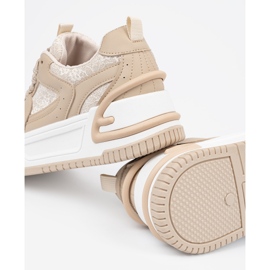 Kvinnors sneakers med spetsbeige 2