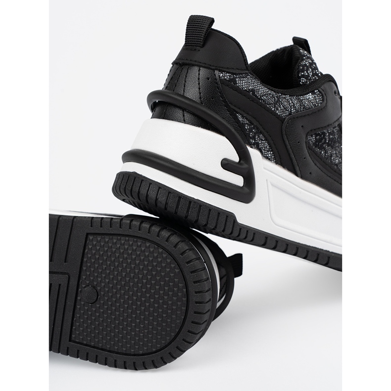 Kvinnors sneakers med svartvitt spets 1