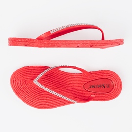Seastar Röda flip -flops med zirkoner 1