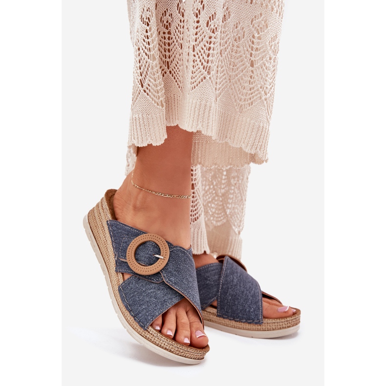 Kvinnokilar med en dekorativ inBlu RV000012 Blue Buckle Blue blå 1