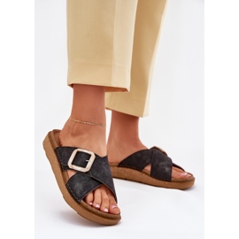 Kvinnors flip flops med InBlu ED000025 svart spänne 2
