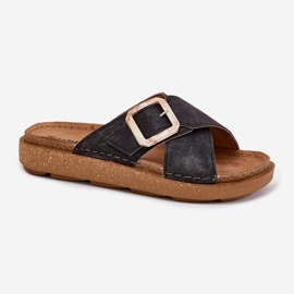 Kvinnors flip flops med InBlu ED000025 svart spänne 4