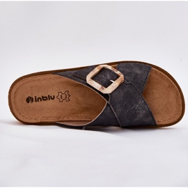 Kvinnors flip flops med InBlu ED000025 svart spänne 6