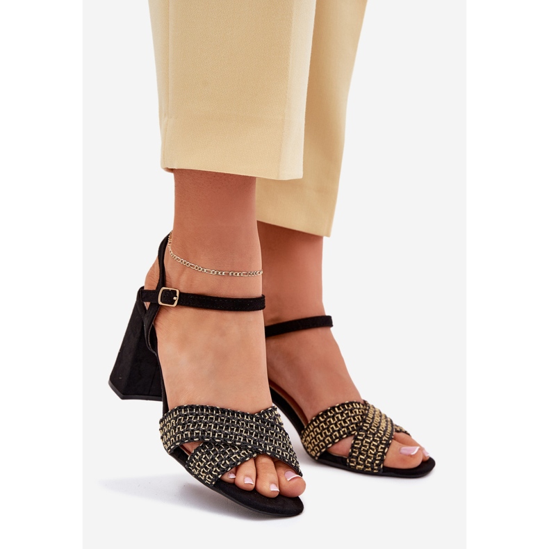 Damsandaler På En Hög Klack Svart 1