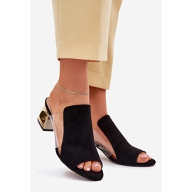 Kvinnors flip flops på Golden Post Black svart 1