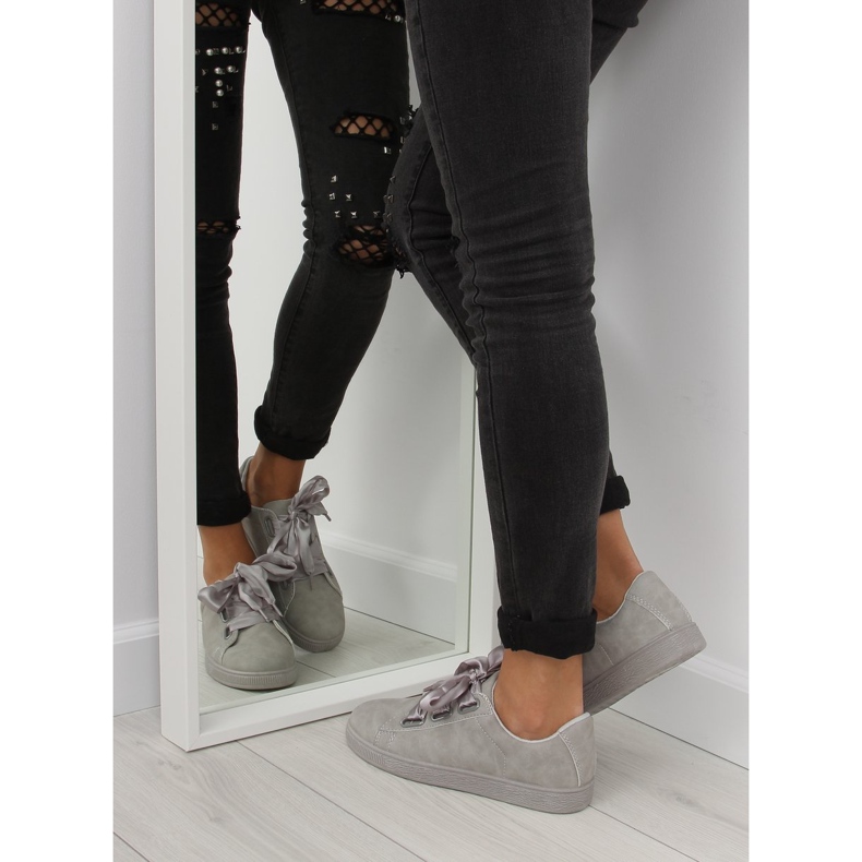 Grå BL1250-SP grå sneakers med ett band 2