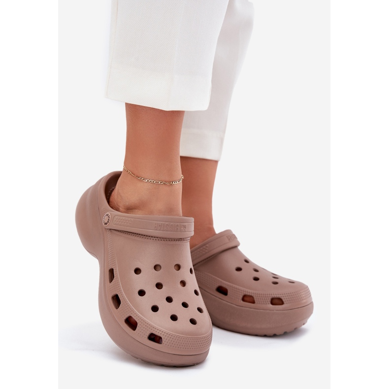 Big Star Women's Foam Flip flops på den massiva enda stora stjärnan RR274A121 Dark Beige 1