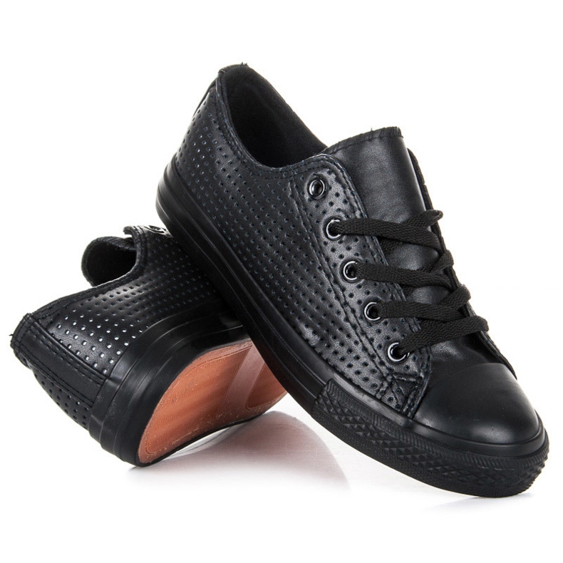 Kylie Genombrutna Sneakers På Bindningen svart 2