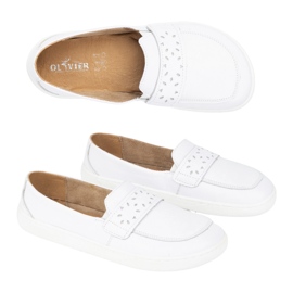 Olivier Kvinnors barfota Inga Loafers med en bred polsk vit front 7