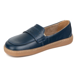Olivier Barefoot Inga kvinnors loafers med en bred polsk marinblå 3