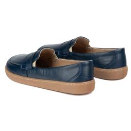 Olivier Barefoot Inga kvinnors loafers med en bred polsk marinblå 6