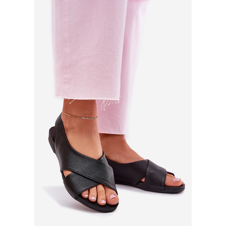 Zazoo 40407 Kvinnors svarta lädersandaler 1