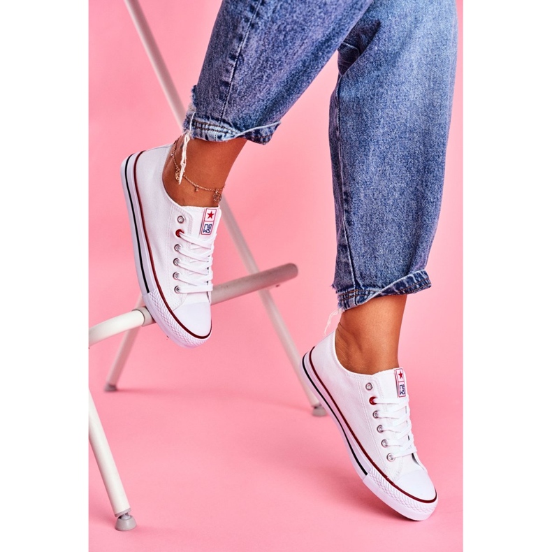 News Sneakers i tyg för kvinnor, vita 2