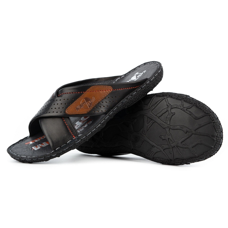 Kampol Skinntofflor herr 216KAM svart 5