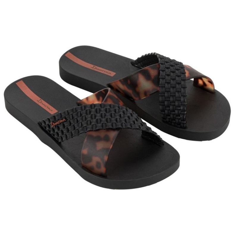 IPANEMA SLIDE SLIDA 27214 BC402 Black Leopard Flip -flops svart 1