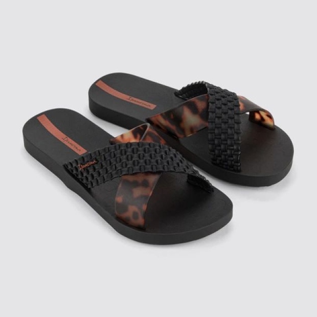IPANEMA SLIDE SLIDA 27214 BC402 Black Leopard Flip -flops svart 3