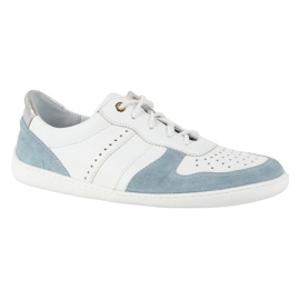 Barefoot Leather Shoes Olivier 1773Pol - Light Minimalist Sneakers White With Blue vit 4