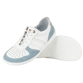 Barefoot Leather Shoes Olivier 1773Pol - Light Minimalist Sneakers White With Blue vit 5