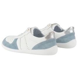 Barefoot Leather Shoes Olivier 1773Pol - Light Minimalist Sneakers White With Blue vit 6
