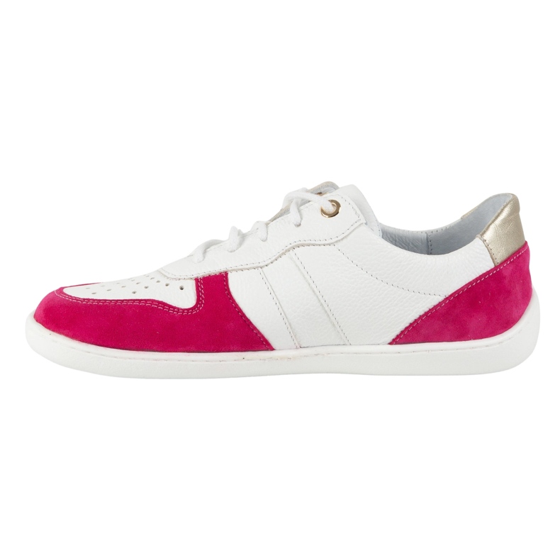 Barefoot Leather Shoes Olivier 1773Pol - Lätt minimalistiska vita sneakers med Fuchsia 2