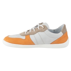 Barefoot Leather Shoes Olivier 1773Pol - Lätt minimalistisk grå med orange sneakers 2
