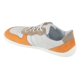 Barefoot Leather Shoes Olivier 1773Pol - Lätt minimalistisk grå med orange sneakers 5