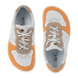 Barefoot Leather Shoes Olivier 1773Pol - Lätt minimalistisk grå med orange sneakers 6