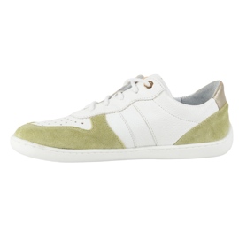 Barefoot Leather Shoes Olivier 1773Pol - Lätt minimalistisk vit och gröna sneakers 2