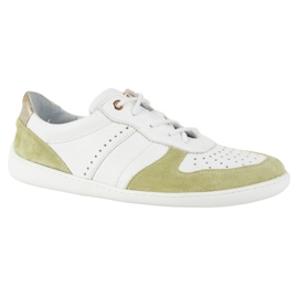 Barefoot Leather Shoes Olivier 1773Pol - Lätt minimalistisk vit och gröna sneakers 3