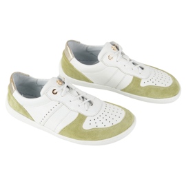 Barefoot Leather Shoes Olivier 1773Pol - Lätt minimalistisk vit och gröna sneakers 4