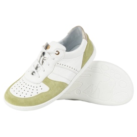 Barefoot Leather Shoes Olivier 1773Pol - Lätt minimalistisk vit och gröna sneakers 5