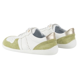 Barefoot Leather Shoes Olivier 1773Pol - Lätt minimalistisk vit och gröna sneakers 6