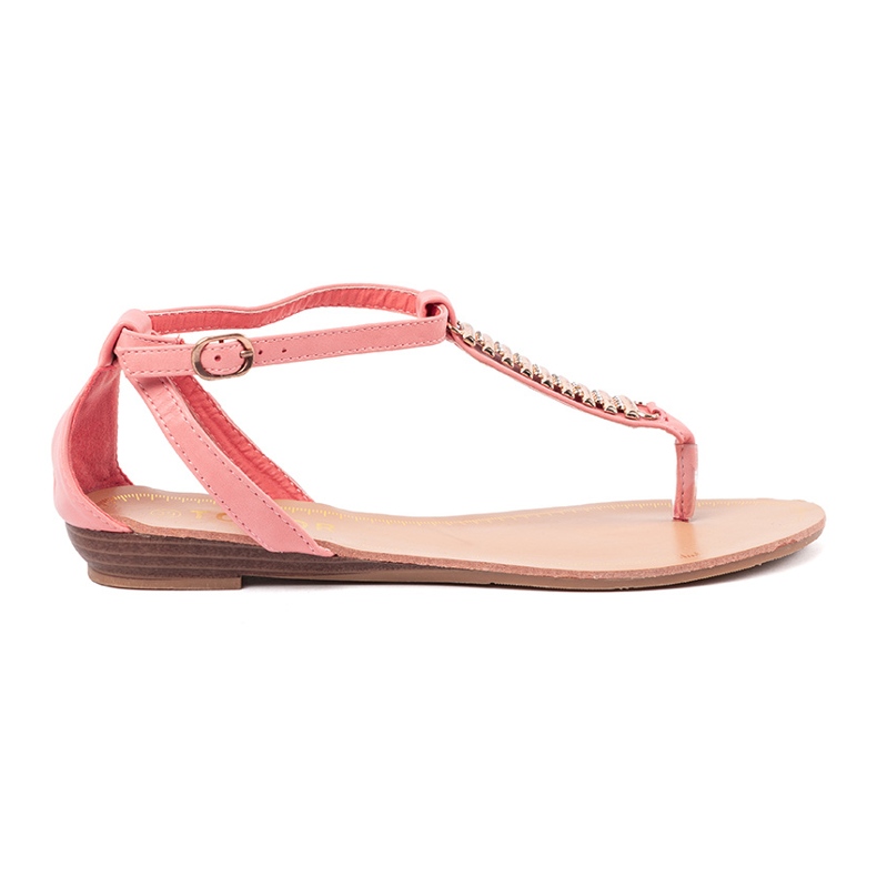 Shelvt Rosa sandaler med gyllene dekorationer 2