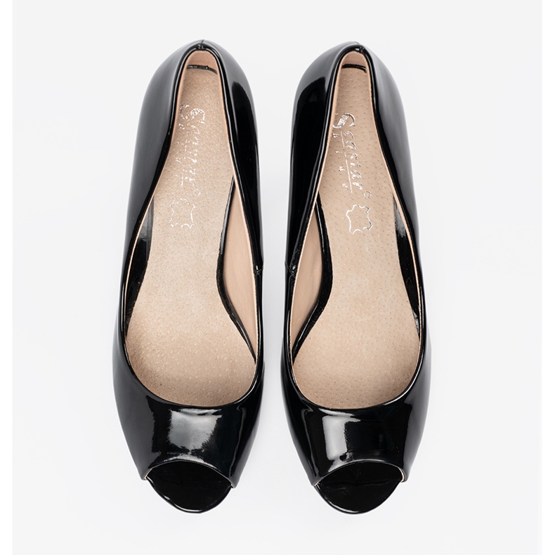 Seastar Svart lackerade pumpar med bara fingrar 1