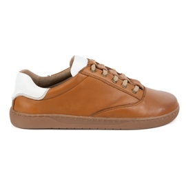 Olivier Kvinnors barfota sneakers - bruna läderskor 1