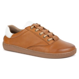 Olivier Kvinnors barfota sneakers - bruna läderskor 2