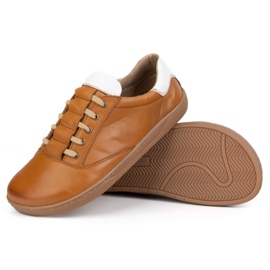 Olivier Kvinnors barfota sneakers - bruna läderskor 5
