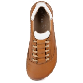 Olivier Kvinnors barfota sneakers - bruna läderskor 8