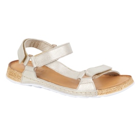 Olivier Kvinnors sandaler barfota vänliga Kallia läder gyllene 1