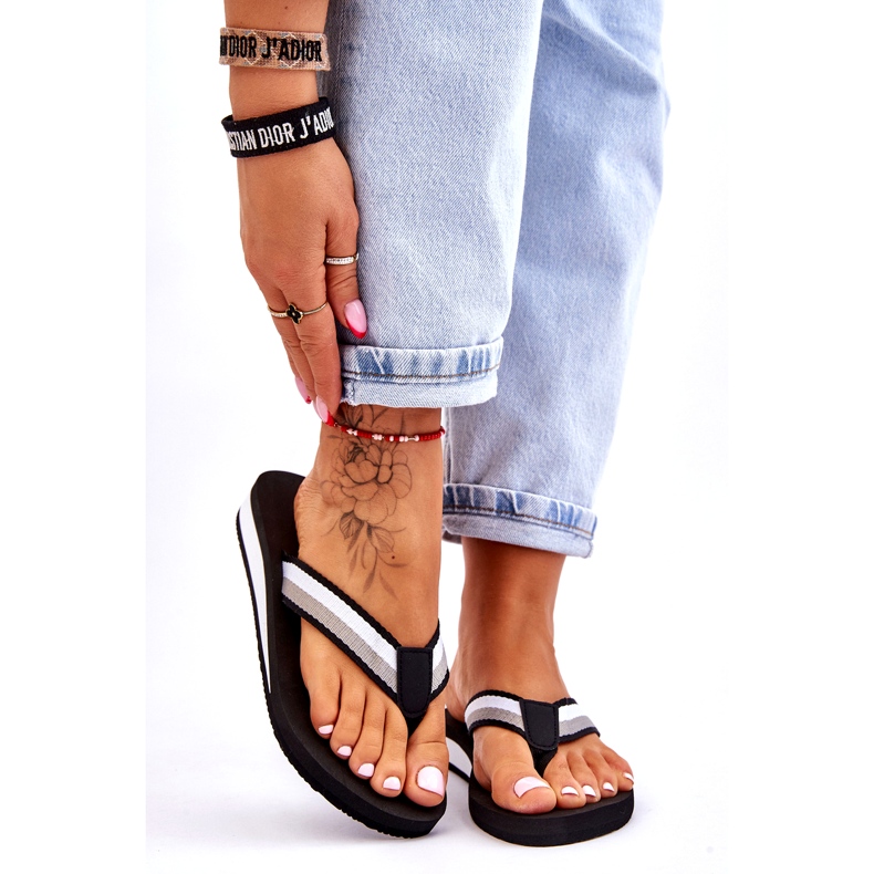 Kvinnors Big Star Platform Flip Flops LL274781 Svart 1