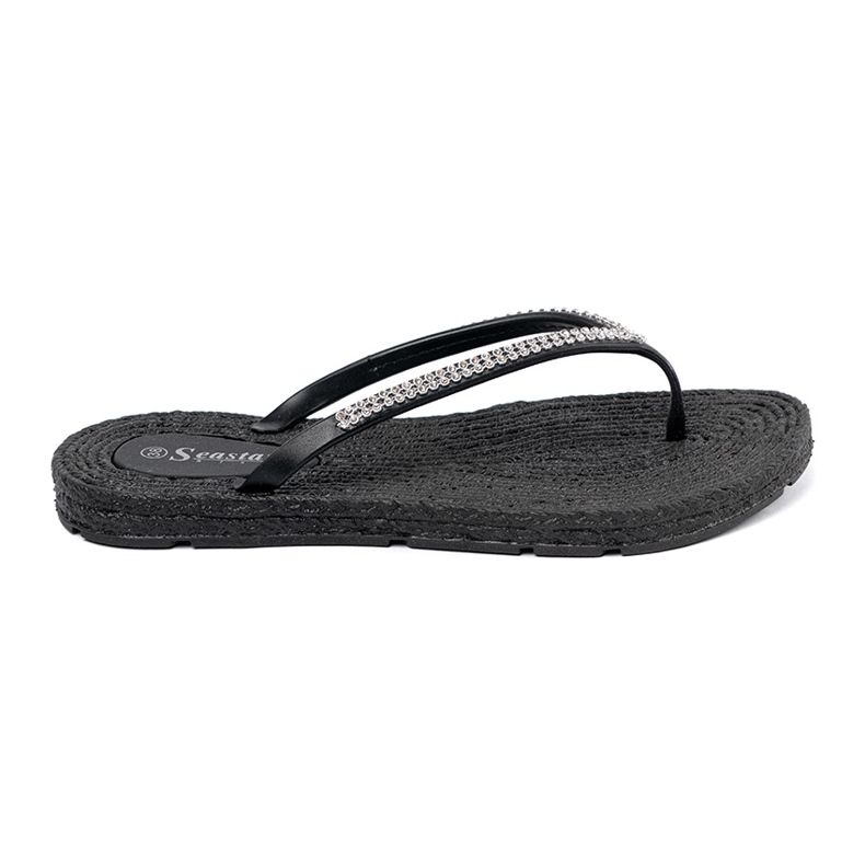 Seastar Svart flip -flops med zirkoner 2