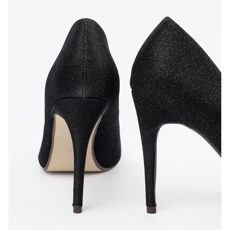 Seastar Svarta glitterpumpar med bara fingrar 1