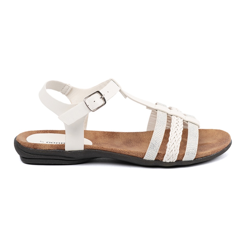 Goodin Vita kvinnosandaler med dekorerade ränder 1