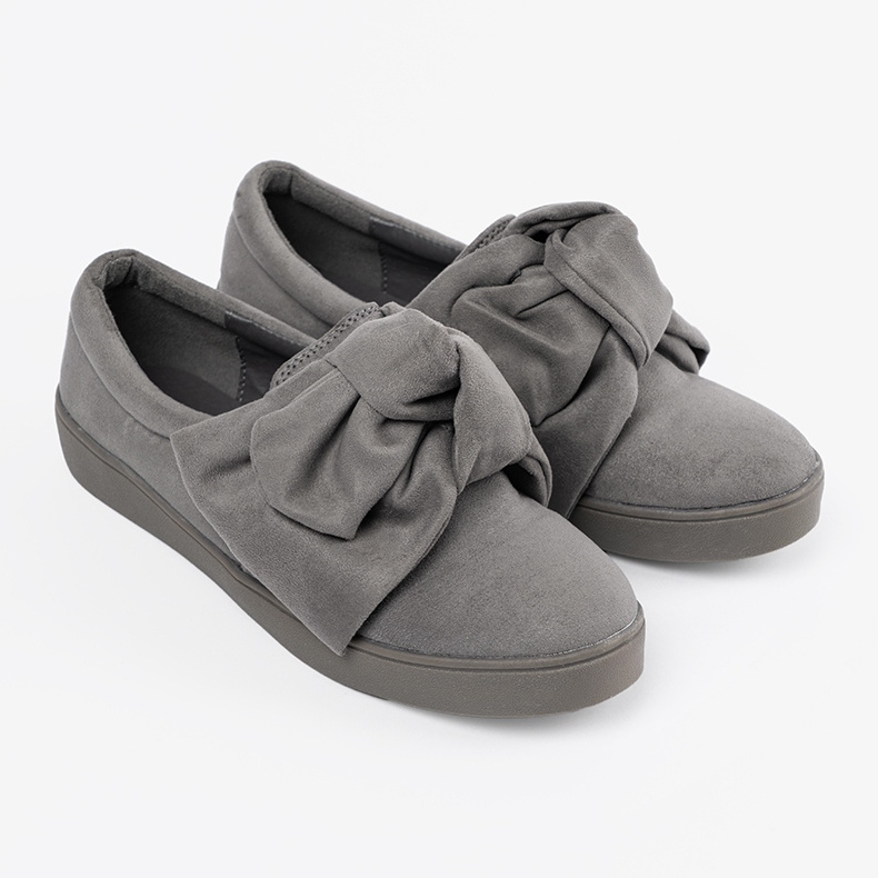 Seastar Grå slip -in sneakers med en båge 1