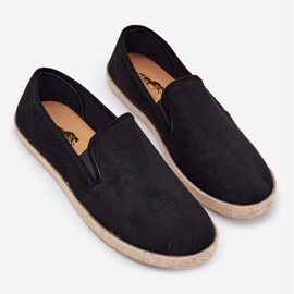 Espadrilles mäns sneakers med ekos mocka svart 1