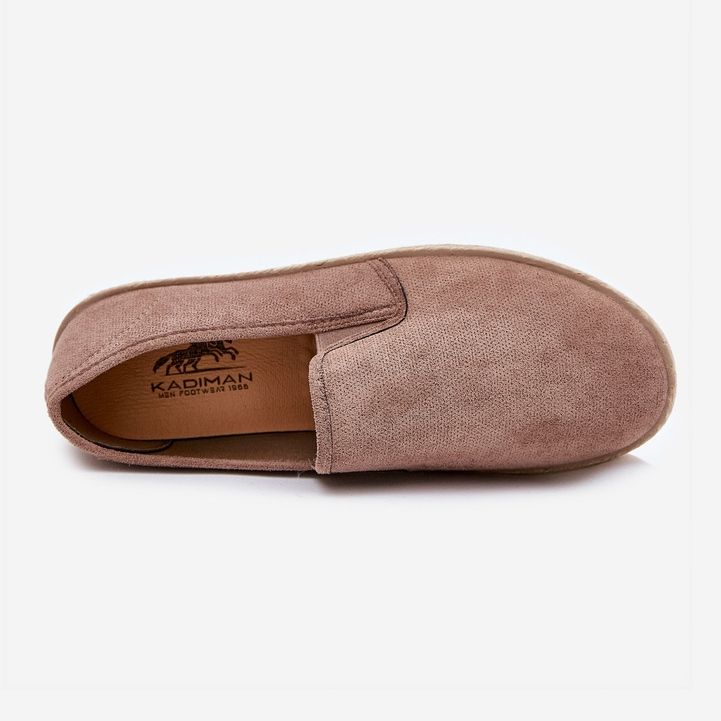 Espadrilles mäns sneakers med eko mocka mörk beige 1