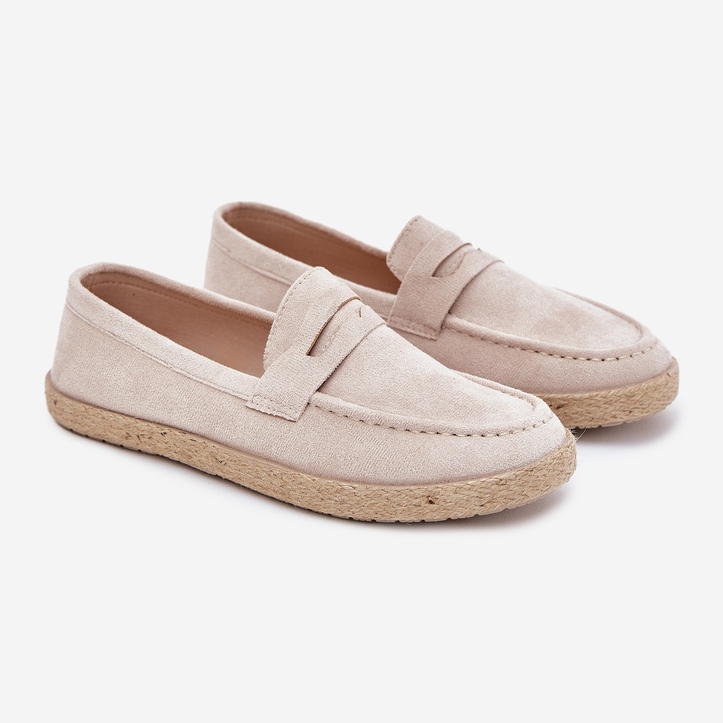 Mäns loafers med beige fläta 1